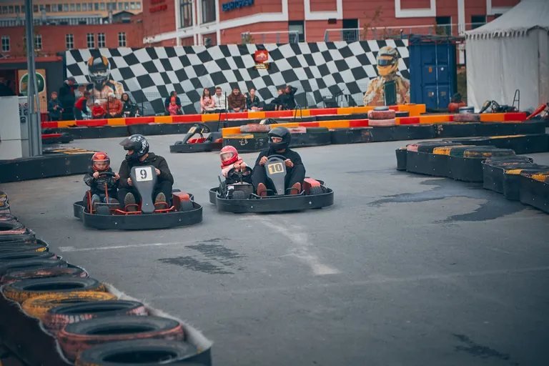 Student go-kart engineering project on track